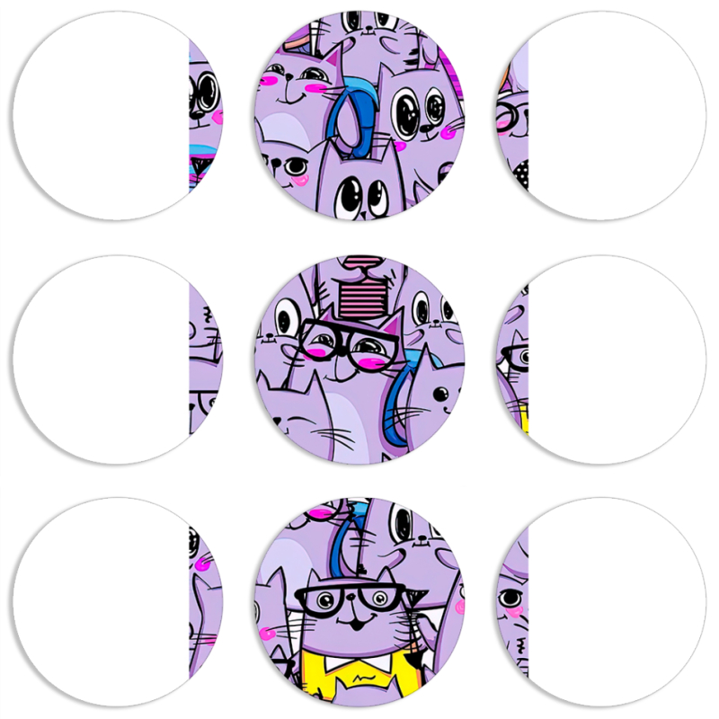 Магнитные фотопазлы круги d55 набор 9 штук 