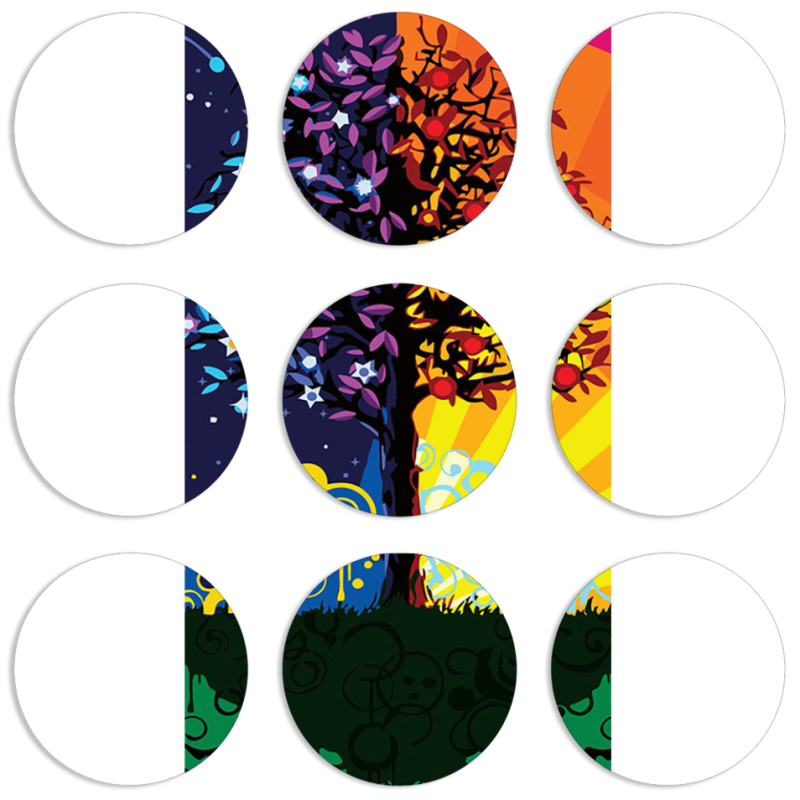 Магнитные фотопазлы круги d55 набор 9 штук Wish Tree