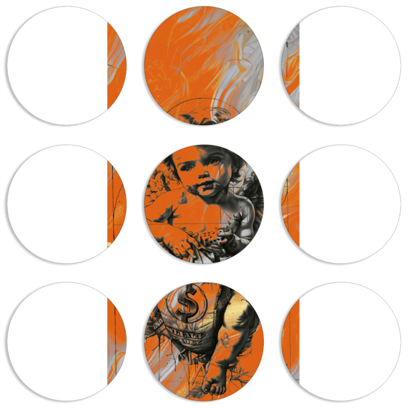 Магнитные фотопазлы круги d55 набор 9 штук 