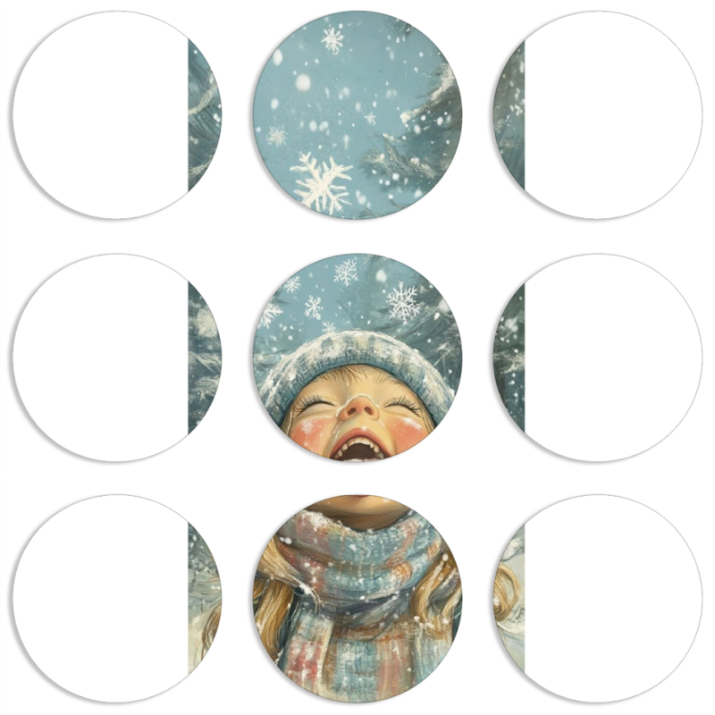 Магнитные фотопазлы круги d55 набор 9 штук Смак дитинства