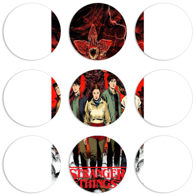 Магнитные фотопазлы круги d55 набор 9 штук 