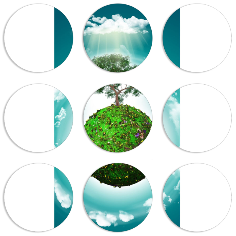 Магнитные фотопазлы круги d55 набор 9 штук 