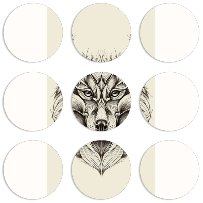 Магнитные фотопазлы круги d55 набор 9 штук 