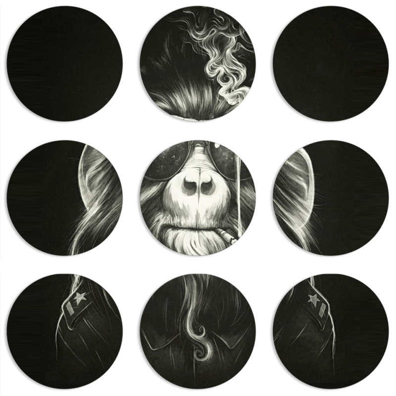 Магнитные фотопазлы круги d55 набор 9 штук Smokey Monkey