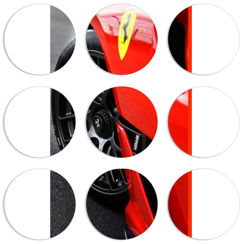 Магнитные фотопазлы круги d55 набор 9 штук Ferrari 599XX