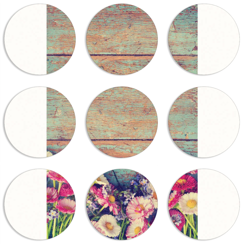 Магнитные фотопазлы круги d55 набор 9 штук 