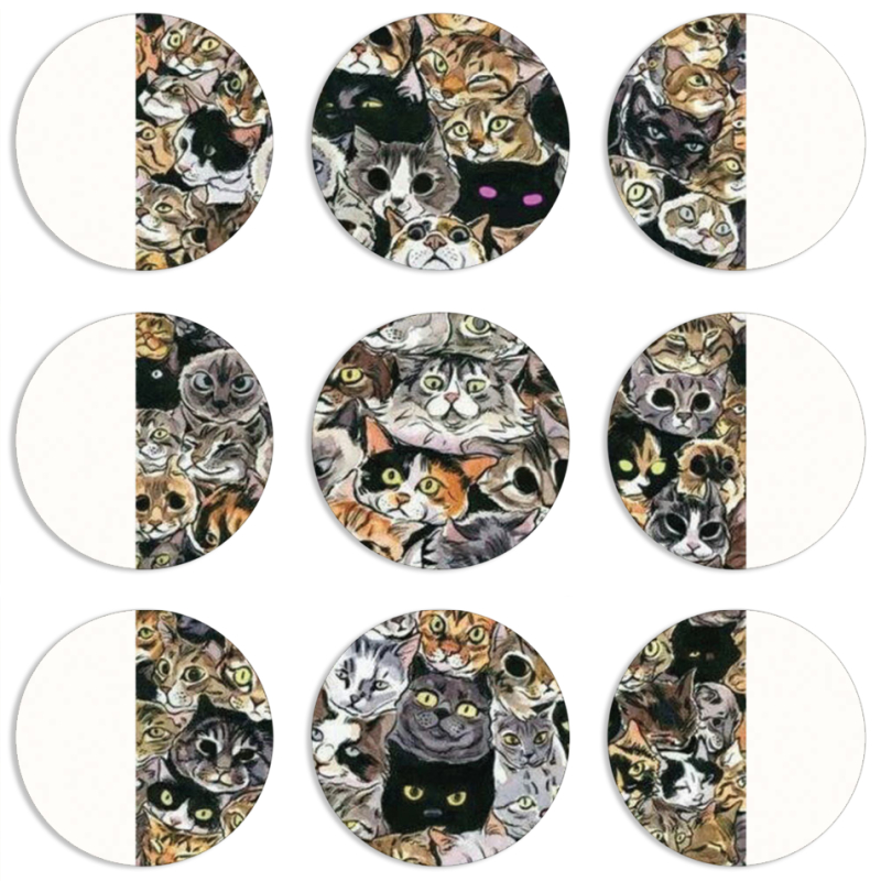 Магнитные фотопазлы круги d55 набор 9 штук 