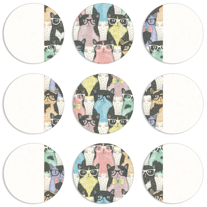 Магнитные фотопазлы круги d55 набор 9 штук 