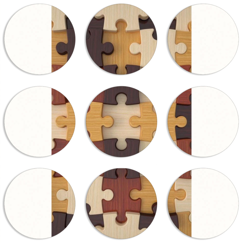 Магнитные фотопазлы круги d55 набор 9 штук 