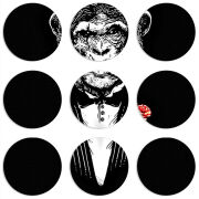 Магнитные фотопазлы круги d55 набор 9 штук Monkey Don