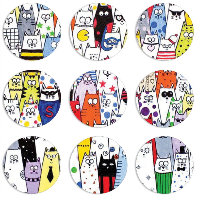 Магнитные фотопазлы круги d55 набор 9 штук 