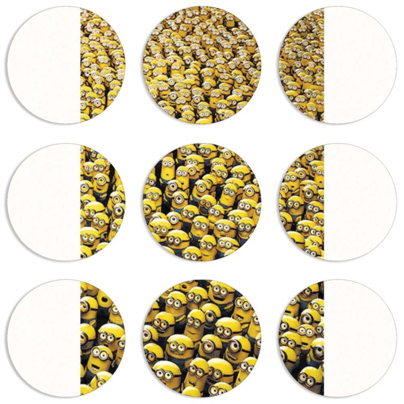 Магнитные фотопазлы круги d55 набор 9 штук 