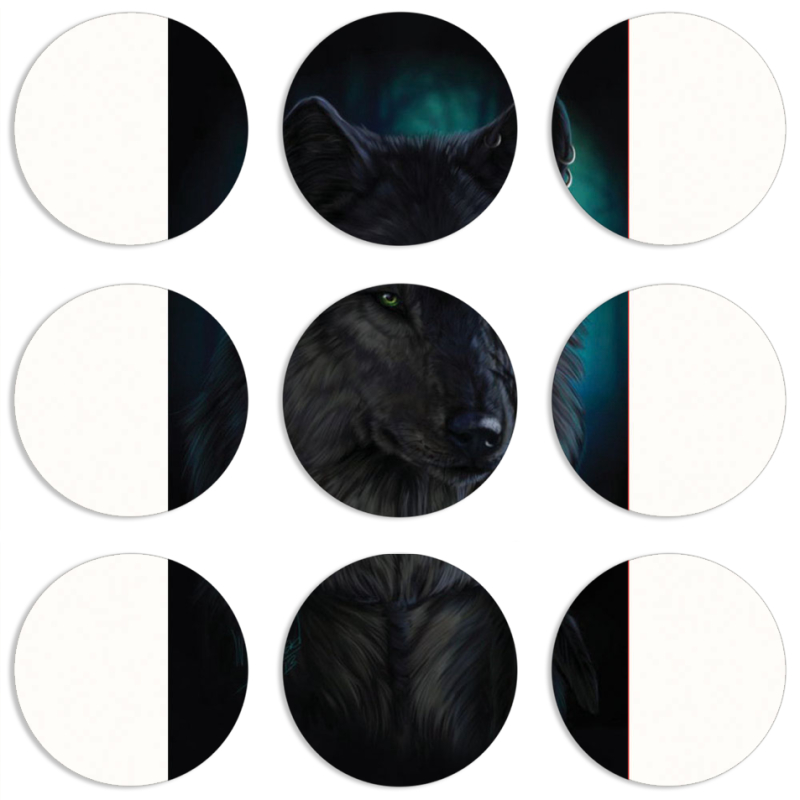 Магнитные фотопазлы круги d55 набор 9 штук 