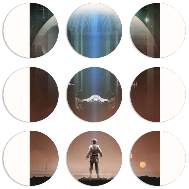 Магнитные фотопазлы круги d55 набор 9 штук 