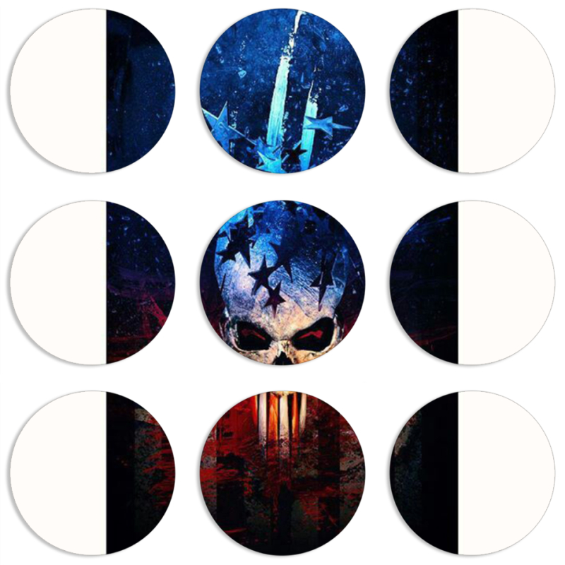 Магнитные фотопазлы круги d55 набор 9 штук 