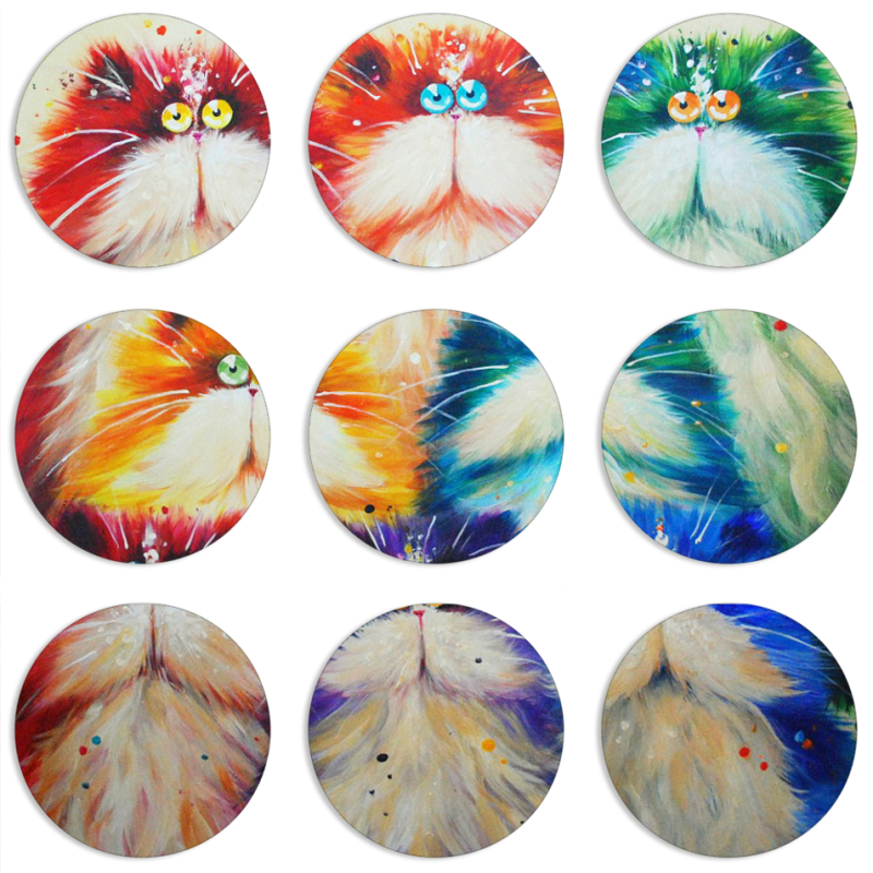 Магнитные фотопазлы круги d55 набор 9 штук 