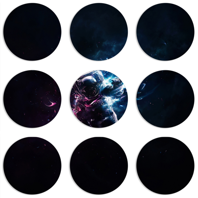 Магнитные фотопазлы круги d55 набор 9 штук 