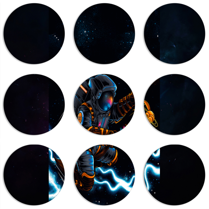 Магнитные фотопазлы круги d55 набор 9 штук 