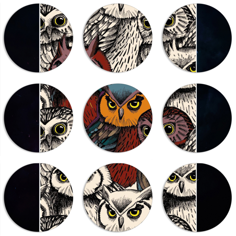 Магнитные фотопазлы круги d55 набор 9 штук 