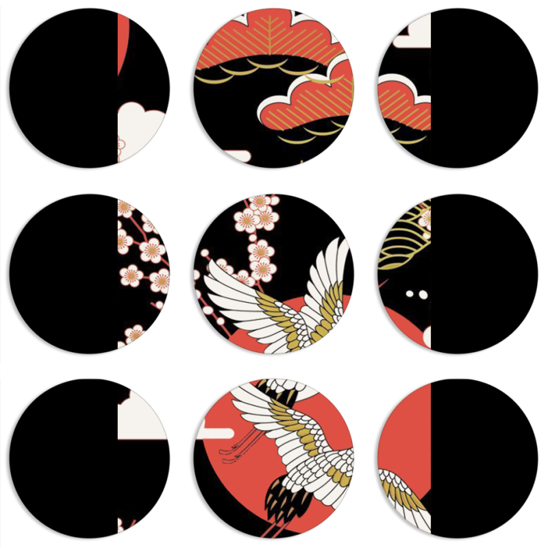 Магнитные фотопазлы круги d55 набор 9 штук 