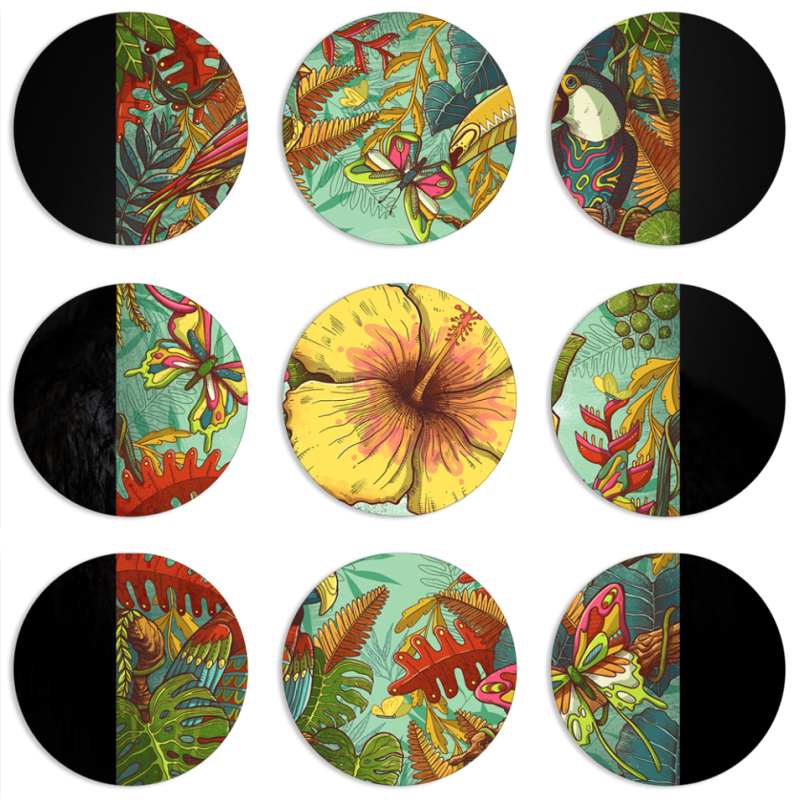 Магнитные фотопазлы круги d55 набор 9 штук 