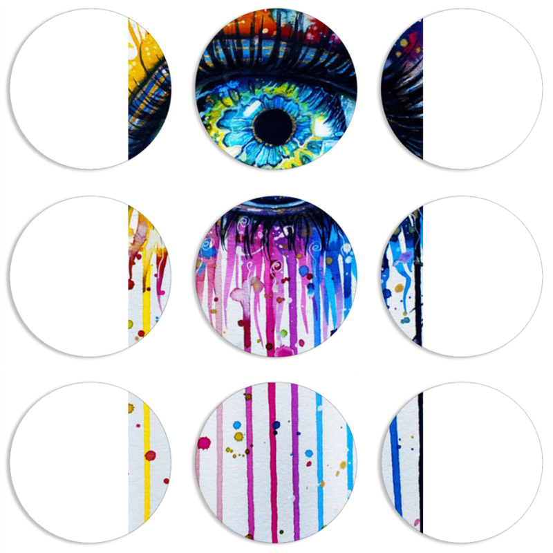 Магнитные фотопазлы круги d55 набор 9 штук 