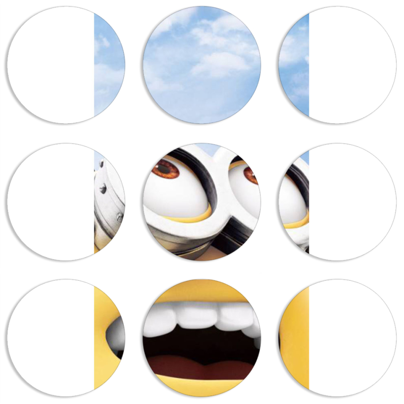 Магнитные фотопазлы круги d55 набор 9 штук 