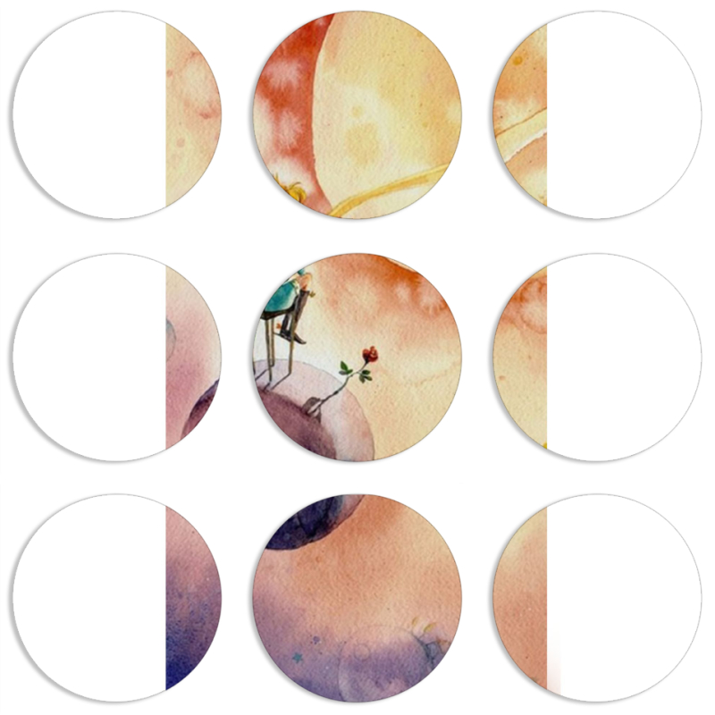 Магнитные фотопазлы круги d55 набор 9 штук 