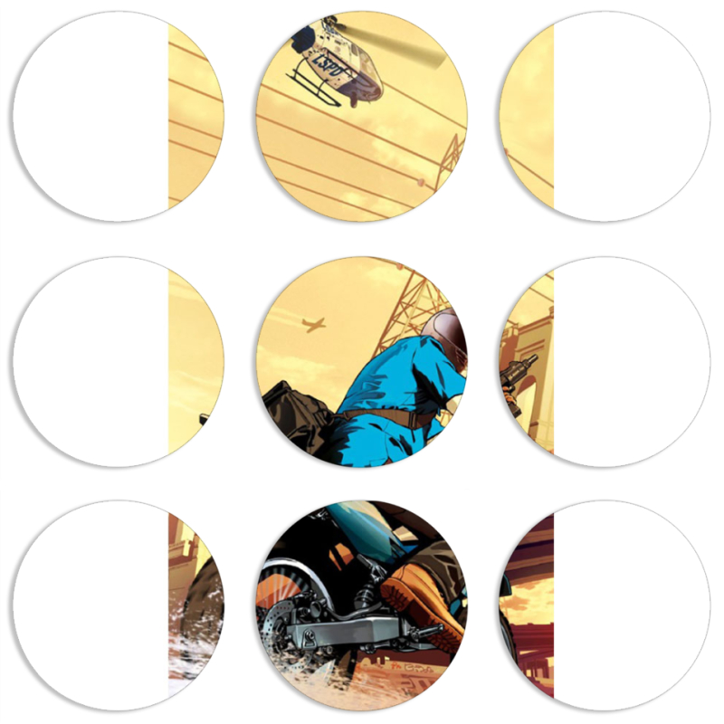 Магнитные фотопазлы круги d55 набор 9 штук 