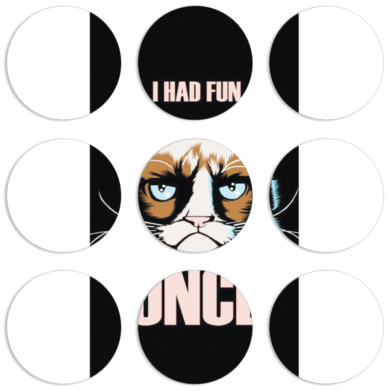 Магнитные фотопазлы круги d55 набор 9 штук 