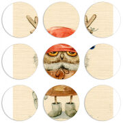 Магнитные фотопазлы круги d55 набор 9 штук Милая Сова