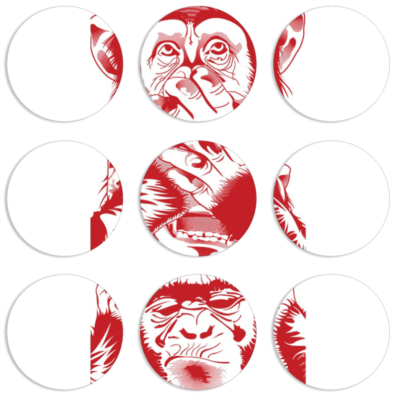 Магнитные фотопазлы круги d55 набор 9 штук 