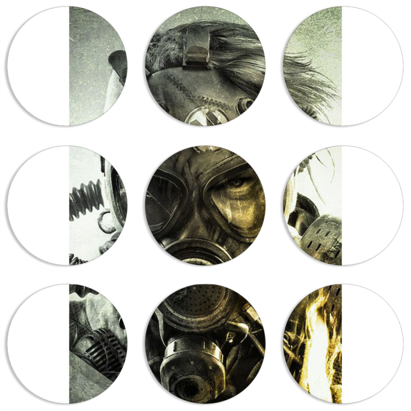 Магнитные фотопазлы круги d55 набор 9 штук 