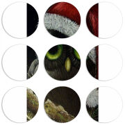 Магнитные фотопазлы круги d55 набор 9 штук Christmas Owl