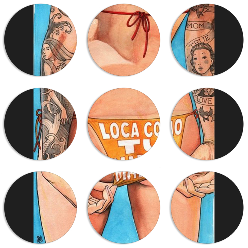 Магнитные фотопазлы круги d55 набор 9 штук 