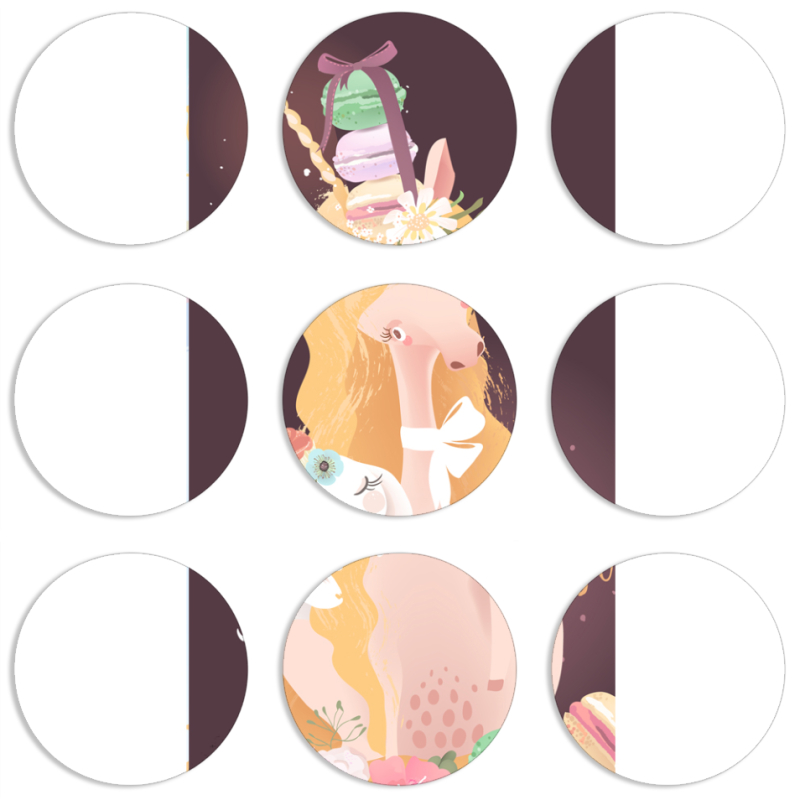 Магнитные фотопазлы круги d55 набор 9 штук 