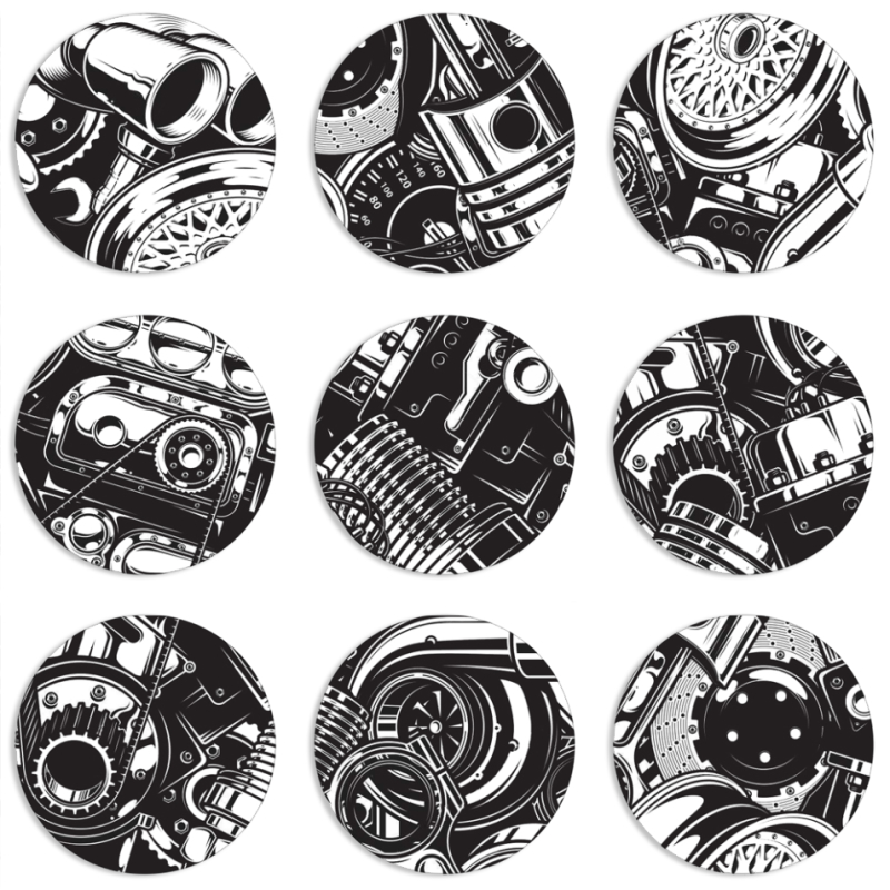 Магнитные фотопазлы круги d55 набор 9 штук 