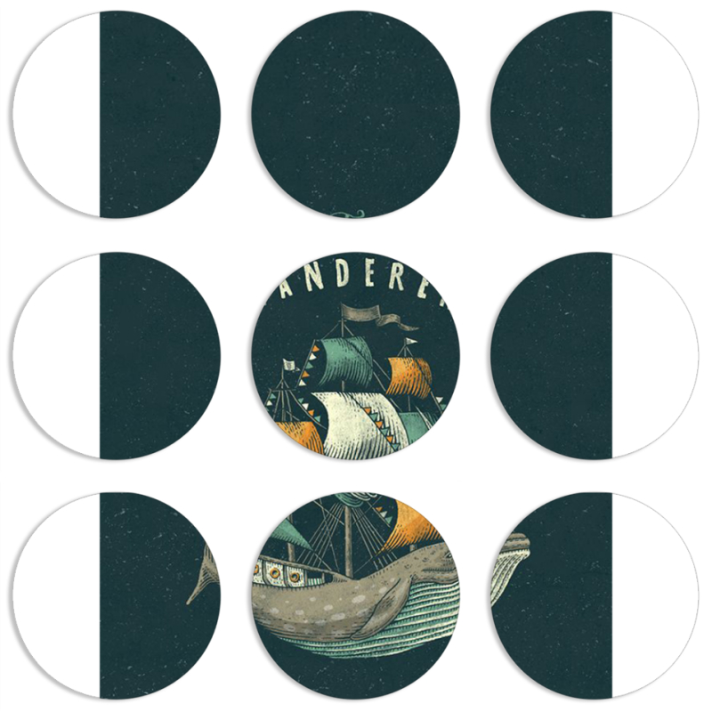 Магнитные фотопазлы круги d55 набор 9 штук 