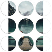 Магнитные фотопазлы круги d55 набор 9 штук 