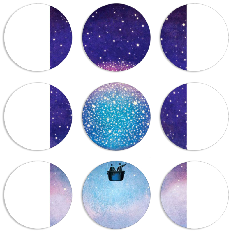 Магнитные фотопазлы круги d55 набор 9 штук 