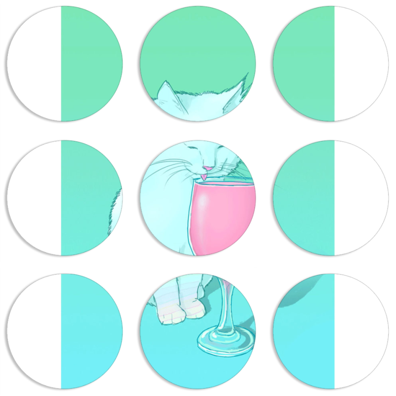 Магнитные фотопазлы круги d55 набор 9 штук 