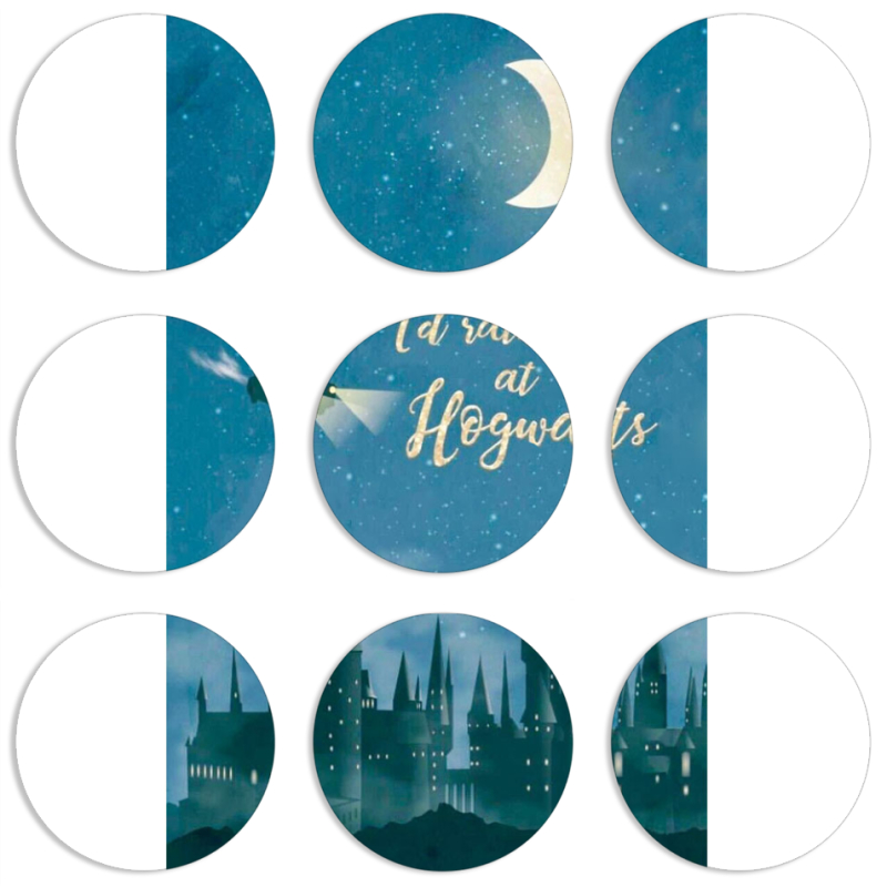 Магнитные фотопазлы круги d55 набор 9 штук 