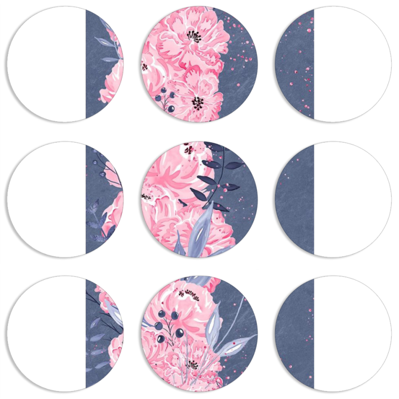 Магнитные фотопазлы круги d55 набор 9 штук 