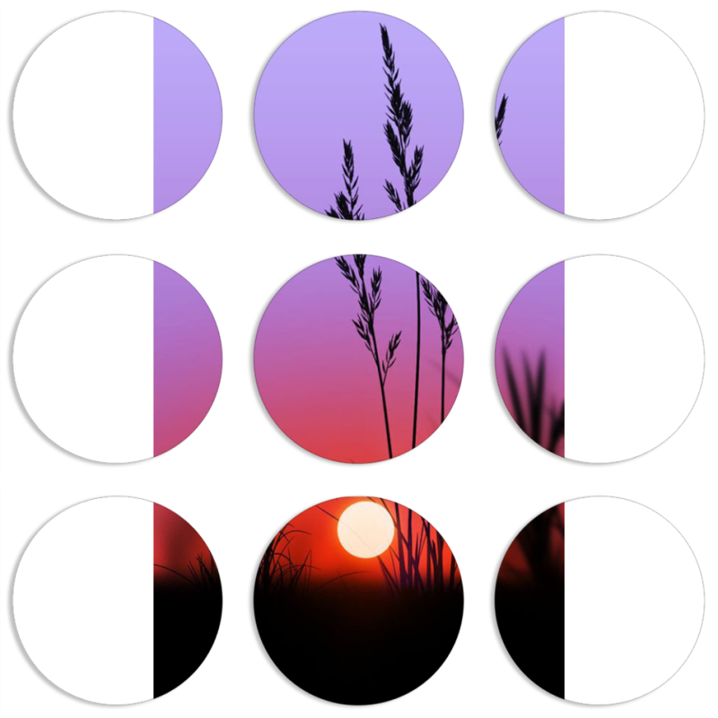 Магнитные фотопазлы круги d55 набор 9 штук 