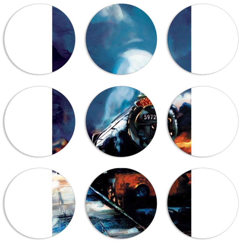 Магнитные фотопазлы круги d55 набор 9 штук 