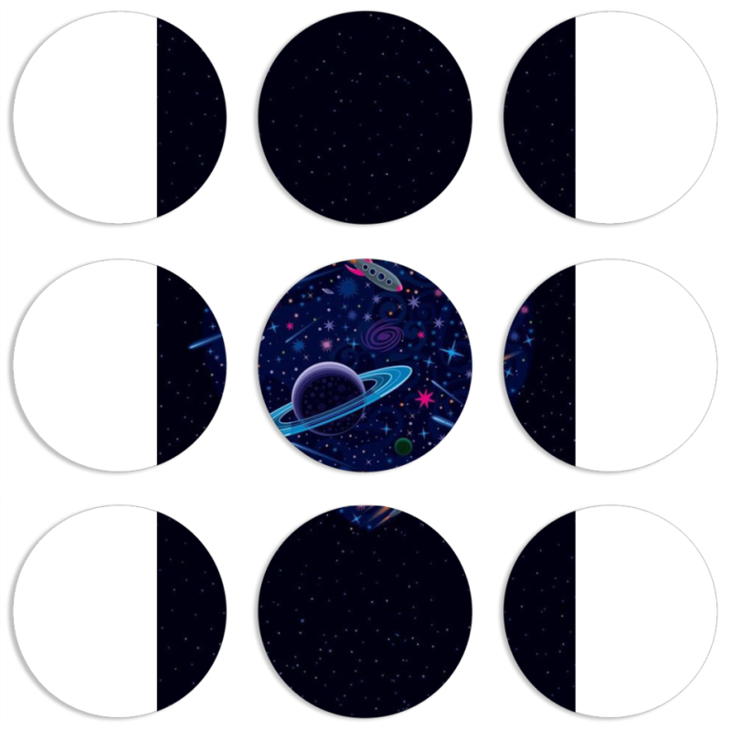 Магнитные фотопазлы круги d55 набор 9 штук 