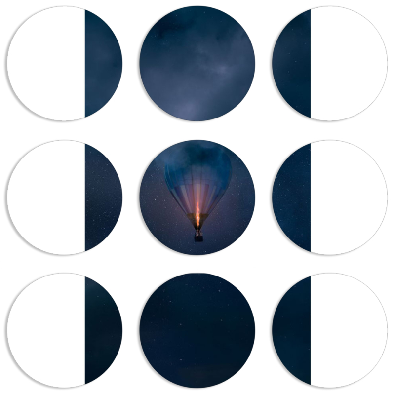 Магнитные фотопазлы круги d55 набор 9 штук 