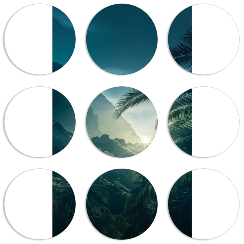 Магнитные фотопазлы круги d55 набор 9 штук 