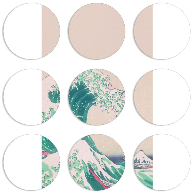 Магнитные фотопазлы круги d55 набор 9 штук 