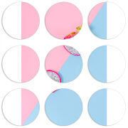 Магнитные фотопазлы круги d55 набор 9 штук 